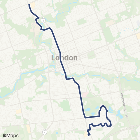 London Transit White Oaks Mall – Masonville Place map