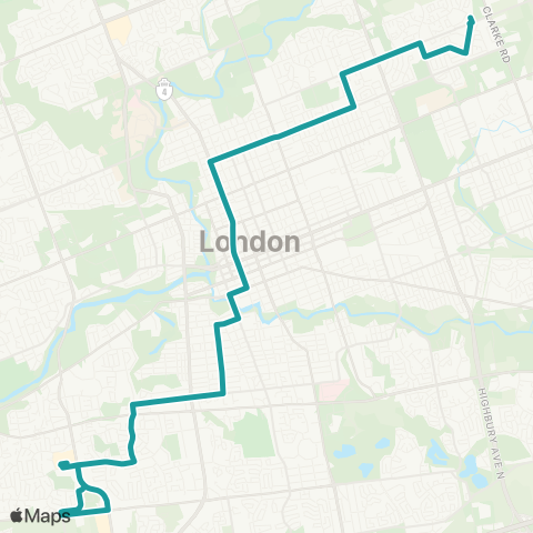 London Transit Huron Heights – Westmount Mall map