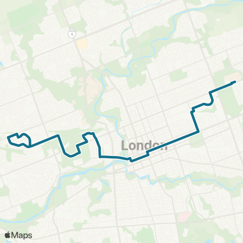 London Transit Fanshawe College to Beaverbrook map