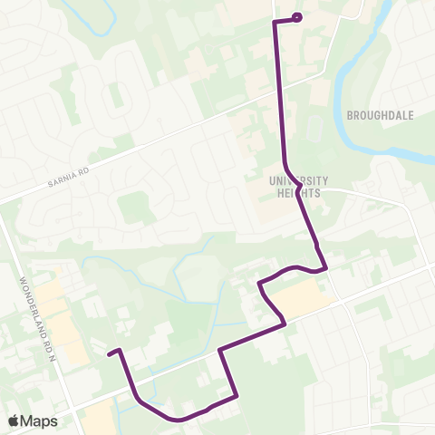 London Transit Alumni Hall to Proudfoot map