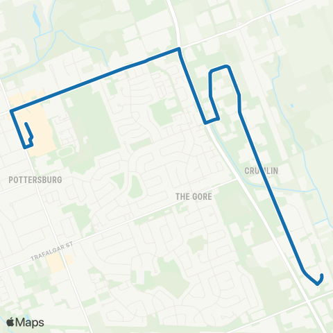 London Transit Argyle Mall to Neptune Crescent map