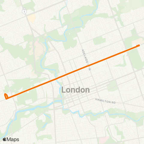 London Transit Fanshawe Coll – Oxford at Wonderland Exp map