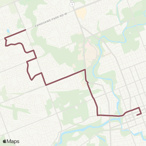 London Transit Downtown – Whitehills map