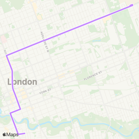 London Transit Ridout at Grand – Fanshawe College map