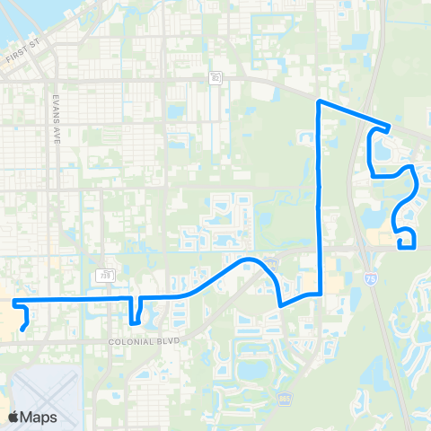 LeeTran Edison Mall to The Forum map