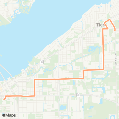 LeeTran Downtown Fort Myers to Tice map