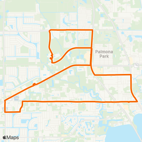 LeeTran North Fort Myers to Cape Coral map