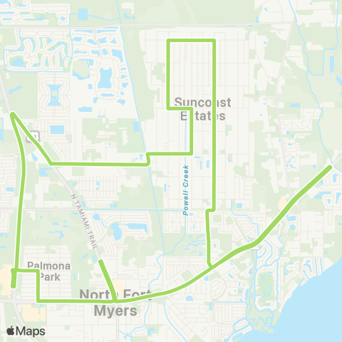 LeeTran North Fort Myers map