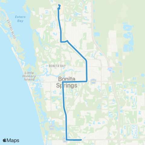 LeeTran Lee County to Collier County map