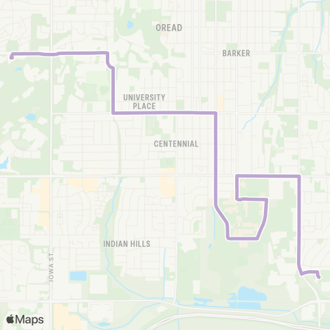 Lawrence Transit Central Sta-Peaslee Tech via KU / HINU map