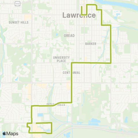 Lawrence Transit Downtown-South Iowa map