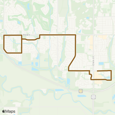 Lawrence Transit South Iowa-27th / Wakarusa map