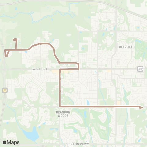 Lawrence Transit Central Station-Rock Chalk Park map