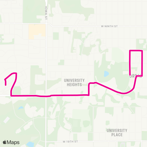 Lawrence Transit Bob Billings / Crestline-KU map