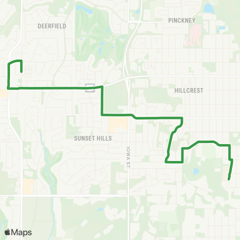 Lawrence Transit 6th / Kasold-KU via Emery Road map