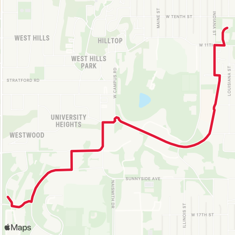 Lawrence Transit Red Circulator map