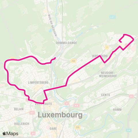 Ville de Luxembourg  map