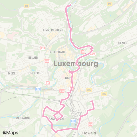 Ville de Luxembourg  map