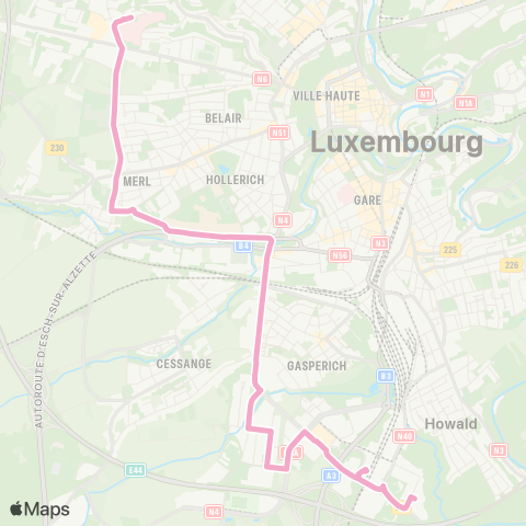 Ville de Luxembourg  map