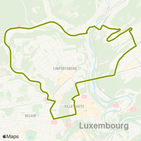 Ville de Luxembourg  map