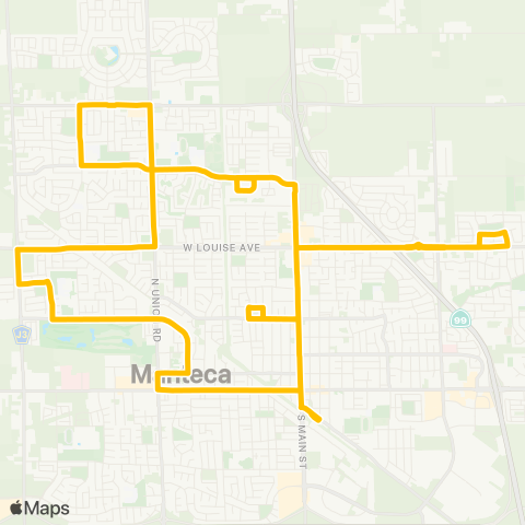 Manteca Transit Route 3 map