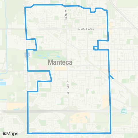 Manteca Transit Route 4 map