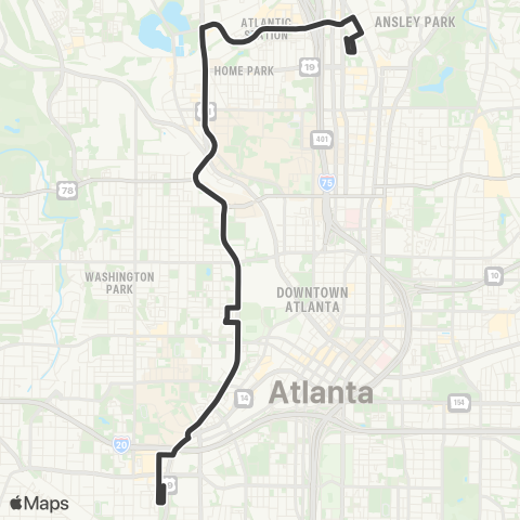 MARTA Northside Drive map