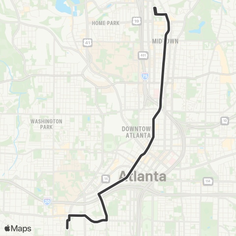 MARTA Peachtree Street / Downtown map