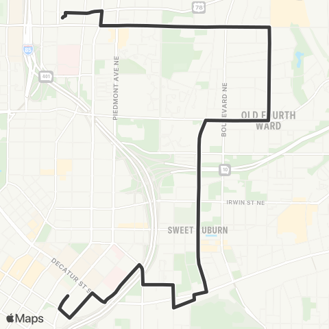 MARTA Old Fourth Ward map