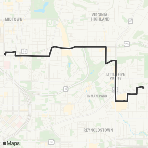 MARTA North Avenue / Little Five Points map