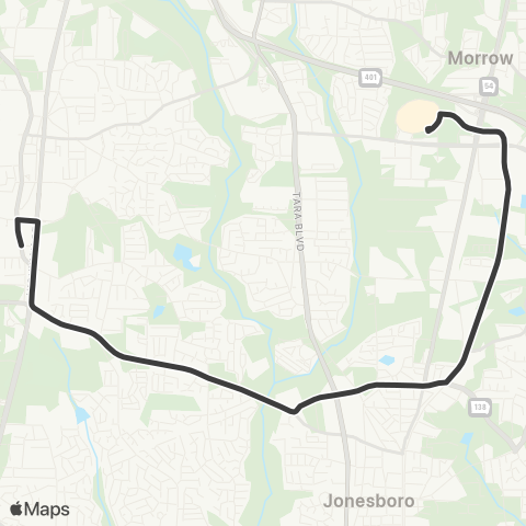 MARTA Southlake Parkway map