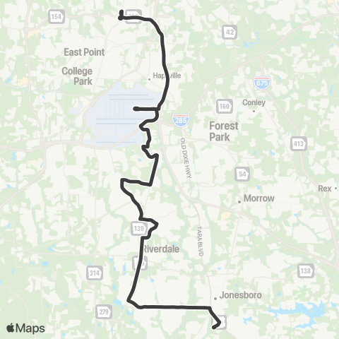 MARTA Riverdale / ATL Intl Terminal map