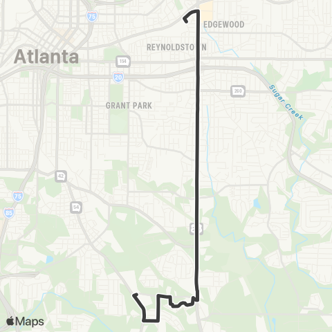 MARTA Moreland Avenue map