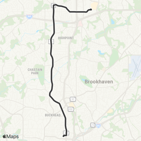 MARTA Piedmont Road / Sandy Springs map