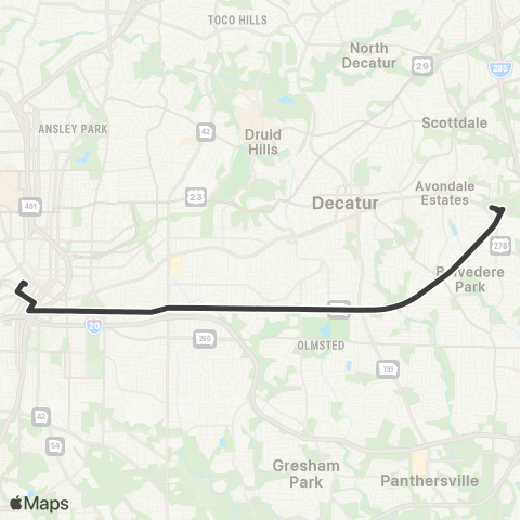 MARTA Memorial Drive map