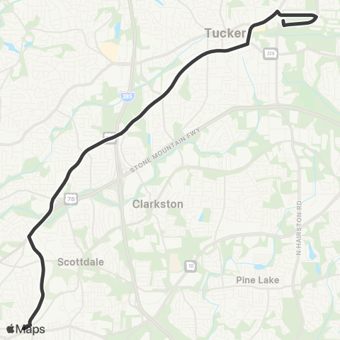 MARTA Lawrenceville Highway map