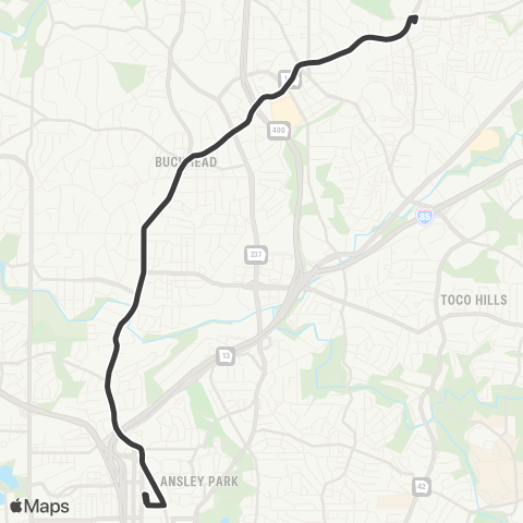 MARTA Peachtree Road / Buckhead map