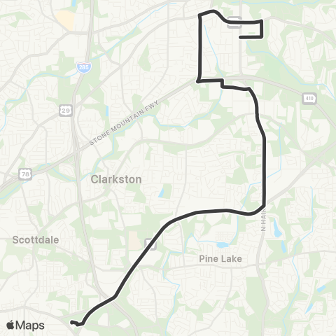 MARTA Memorial Drive / N Hairston Road map