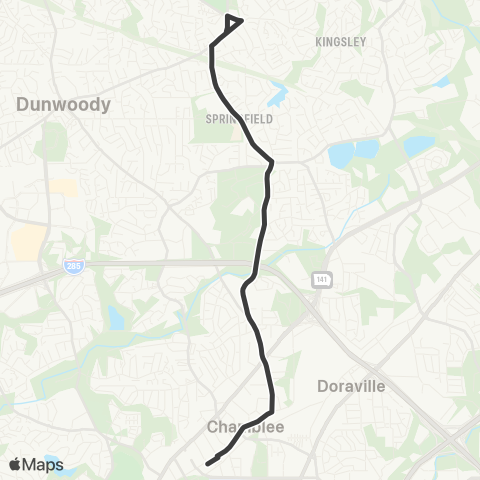 MARTA Tilly Mill Road map