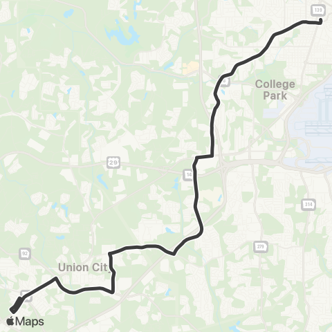 MARTA Washington Road / Fairburn map