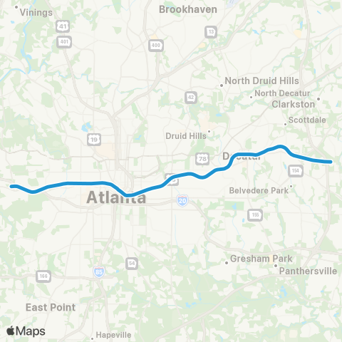 MARTA Blue map