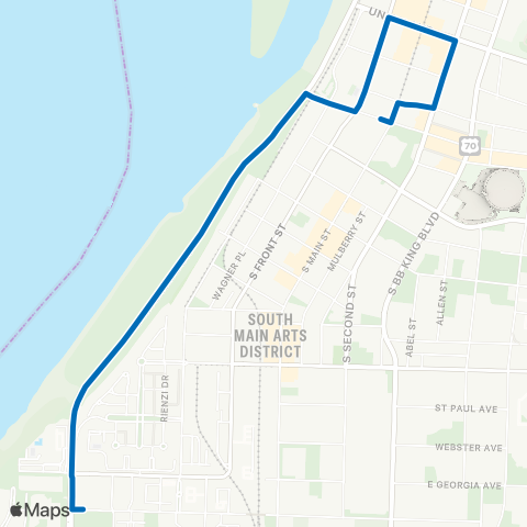 MATA Tom Lee Park Shuttle map