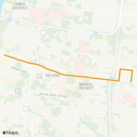 MATA Trolley Madison Line map