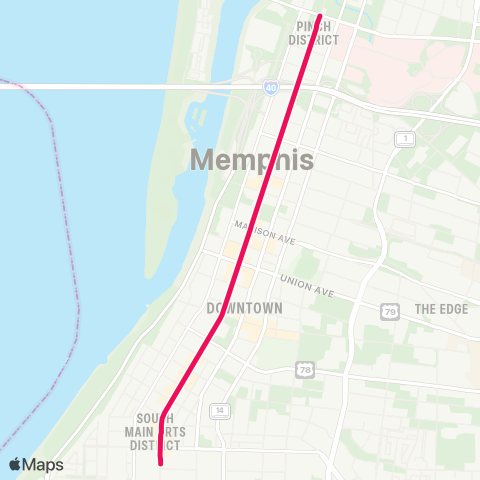 MATA Trolley Main Line map