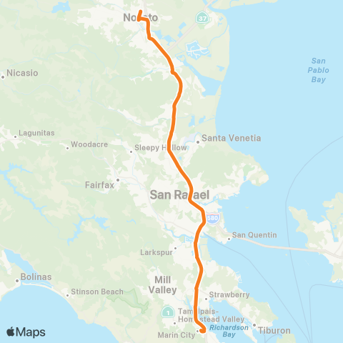 Marin Transit Novato - Marin City map