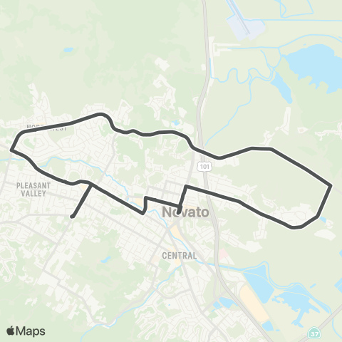 Marin Transit Olive - Novato Loop map