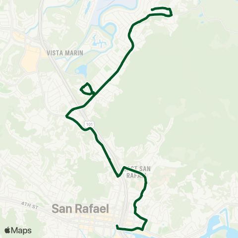 Marin Transit San Rafael (Downtown - Santa Venetia) map