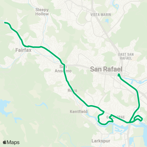 Marin Transit Downtown San Rafael - Fairfax Manor map