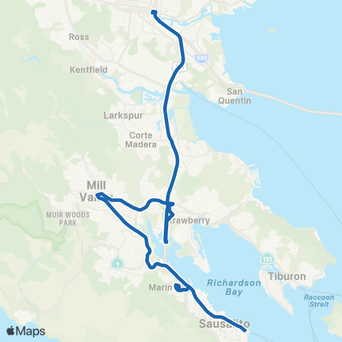 Marin Transit Downtown San Rafael - Sausalito map