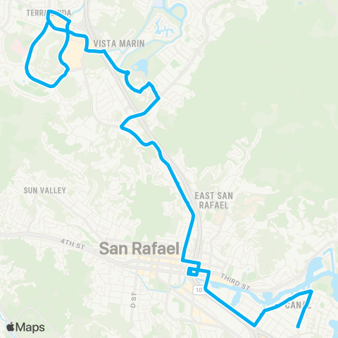 Marin Transit Canal - Northgate map